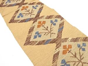 アンティーク　菱に花模様織り出し名古屋帯（着用可）